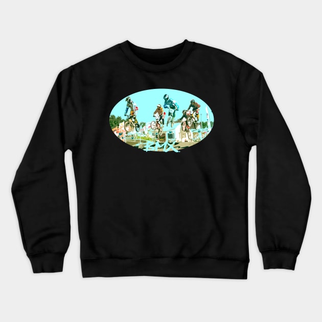 bmx race racing Crewneck Sweatshirt by rickylabellevie